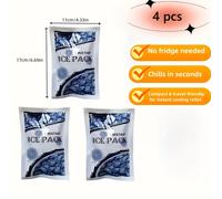 TEMU 4 piezas de paquete de hielo instantáneo portátil - Compresión autoenfriante, necesita refrigerador, fácil de usar para deportes/campamentos/gimnasio/coche/emergencias en casa