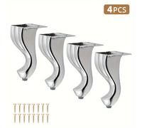 TEMU 4 piezas de patas de muebles estilo retro europeo, altura 5.71 pulgadas/ cm, adecuadas para sofá, silla, armario, cama y otros muebles, DIY o reemplazo