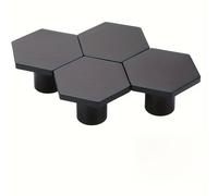 TEMU 4 piezas de perillas de gabinete hexagonales de color negro mate - Manijas decorativas modernas para cocina, tocador, armario en casa o oficina, hardware de gabinete, diseño elegante, acabado