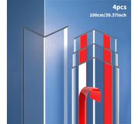 TEMU 4 piezas de Protectores de Esquina Autoadhesivos Transparentes para Pared, Cubierta de de Muebles Fácil de Instalar, Parachoques de Seguridad para Esquinas Afiladas en 4 Tamaños