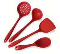 TEMU 4 piezas de silicona, 1 juego de utensilios de cocina: cuchara de cocina, volteador, cucharón para arroz y espátula para sartén antiadherente para uso en la cocina