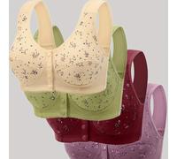 TEMU 4 Piezas de Sostenes de Cobertura Completa para Mujer - Cierre Frontal, Sin Aros, Realzadores de Busto, Lencería Elegante de Completa, Ideal para Uso Diario y Ocasiones Especiales