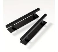 TEMU 4 Piezas de Tiradores Adhesivos Estilo Barra Metálica Negros, Manijas Autoadhesivas ABS para Gabinetes y Armarios sin Taladro, Fácil Instalación y Remoción con Diseño Arqueado para Cajones