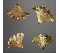 TEMU 4 piezas de Tiradores Elegantes con Hoja de Ginkgo - Acabado Cepillado, Agujero Único, Estilo Nórdico de Calidad para Armarios y Cajones; Tirador de Hoja de Ginkgo en Dorado Puro, Lujo