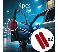 TEMU 4 Piezas de Tiras Reflectantes para Coche, Pegatinas para Puertas, Adhesivos de Seguridad Automotriz, Cintas Anticolisión Pequeñas para Puertas