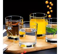 TEMU 4 Piezas de Vasos de Vidrio Templado para el Hogar, Vasos Resistentes al con , Ideales para Leche, Cerveza, Bebidas, Jugos y Whisky