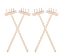 TEMU 4 Piezas Juego de Rastrillos Mini Jardín Zen, de Madera para Arena, Mesa de Meditación, Accesorios para de Muñecas y Decoración de Bandeja de Arena