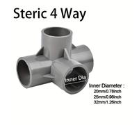 TEMU 4 piezas/juego Dimoger 20 25 32mm Conector de tubo de PVC y T-shirt Adaptador de tubería de agua Tubo DIY 3 4 5 vías