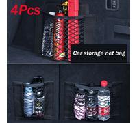TEMU 4 piezas/set Bolsa de malla para maletero, red organizadora para coche, bolsa de almacenamiento automotriz