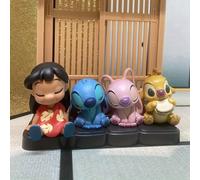 TEMU 4 piezas/set estatuas de Lilo y Stitch juntos, alienígena para decoración de escritorio o coche, regalo ideal para oficina o sala, para fiestas