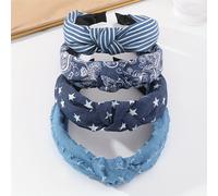 TEMU 4 piezas/set Retro Denim Paisley Estrella para Accesorios de Peinado de Niñas