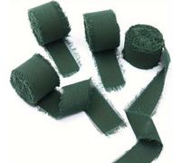 TEMU 4 Rollos en Total de 12 Yardas de Cinta de Gasa con Hechos a Verde | para Envolver , de Novia, Manualidades, Decoración del Hogar