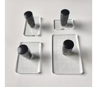 TEMU 4 sellos acrílicos rectangulares de malla con , adiciones transparentes