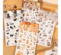 TEMU 4 Sets de Paquetes de Stickers con Stickers de Gatos Mascotas Ronroneando para Decorar Planificadores, Álbumes de Recortes y Diarios