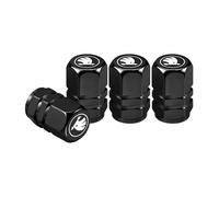 TEMU 4 tapones de válvula de neumático de aluminio con logo Skoda | Tapones de válvula de aire de metal universalmente aplicables para coche, motocicleta, bicicleta