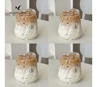 TEMU 4 tazas de café de vidrio borosilicato de calidad, 380ml/12.85oz, 400ml/13.53oz, resistente al , simple, para el hogar, capa única, transparente, gruesa, para bebidas de leche y agua