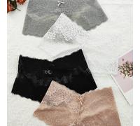 TEMU 4 Uds. Bragas De Encaje Jacquard Boyshort, Cómodas Bragas Íntimas Elásticas Semitransparentes, Lencería Y Ropa Interior Para Mujer