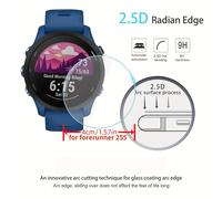 TEMU 4 unidades para Garmin Forerunner 255/255s Protector de pantalla, vidrio templado 9H, , resistente a rayones, sin , con azul