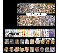 TEMU 40 Hojas/Libro de Pegatinas, Material PET, Serie Los Tema de Terror, Diario, Papelería, Botella de Agua, Pegatinas Decorativas Multiescena, Ideal como Regalo de o Fiestas