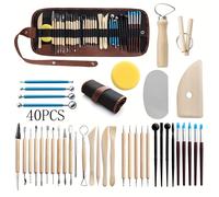 TEMU 40 Juegos de Herramientas de Cerámica para Uso Transfronterizo, Incluyendo Cuchillos para Tallar Piedra y Arcilla, Varillas de Pellets, Herramientas de Reparación de Agujas y Bolígrafos