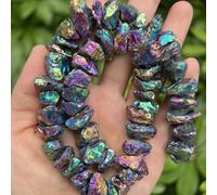 TEMU . 40 piezas de cuentas irregulares multicolor con acabado iridiscente para hacer joyería DIY, pulseras y collares hechos a , estilo boho, suministros para manualidades, -verano