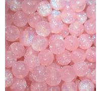TEMU 40 piezas de cuentas sueltas rosas brillantes de 10 mm para hacer pulseras, perfectas para la producción de joyería, regalos para de la y obsequios para