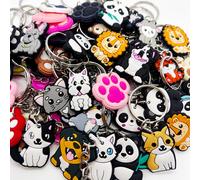 TEMU 40 piezas de llaveros PVC estilo aleatorio para mujeres: oso, perro, caballo, garra de gato, cachorro, dinosaurios y anime - Estilos irregulares e surtidos en accesorios cartoon