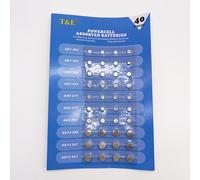 TEMU 40 Piezas de Pilas Alcalinas Tipo Moneda Compatibles para Relojes, Controles Remotos, Calculadoras - Duraderas AG1/LR621, AG3/LR41, AG4/LR626, AG5/LR754, AG12/LR43, AG13/LR44