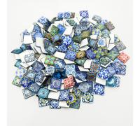 TEMU 40 piezas de /puntos de cristal de porcelana china azul y blanca - Azulejos convexos con gránulos para manualidades DIY, decoración, posavasos y rellenos de - Instalación gratuita, tradicional