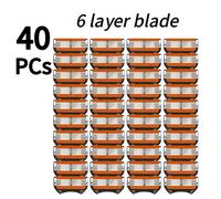 TEMU 40 piezas, hojas de cuchilla de reemplazo premium para hombres, hojas de cuchilla de seguridad de 6 capas, hojas reutilizables para un afeitado y sin , herramientas de para hombres