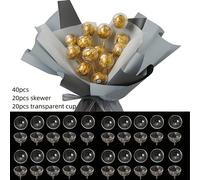 TEMU 40 soportes de flores innovadores, embalaje para , perfectos para de San Valentín, , y aniversarios - a tu ser con un regalo especial, con 20 vasos y 20 palitos de bambú