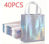 TEMU 40 unidades de Bolsas de Tela Ombre, Bolsas de Regalo Reutilizables de Polipropileno Multipropósito, con Blancas, para de Fiesta, Damas de Honor, Navidad, Día de la y más