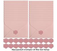 TEMU 40 unidades/paquete Sobres Grandes y Gruesos de Color Rosa Sakura de Cera Retro, Acabado para . Regalo del Día de San Valentín o Día de la (20 Sobres + de )