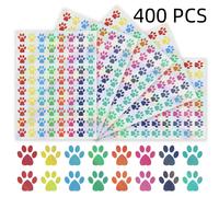 TEMU 400/800pcs Pegatinas de de Perro, Pegatina de de Pata Colorida con Pegatina Autoadhesiva de de Cachorro 1.9cm Impresión Animal para Envío Decoración de Sala y de Sobres