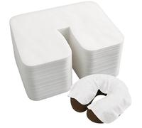 TEMU 400 Piezas de Fundas Suaves Desechables para Rostro U - Almohadillas Faciales con Correas y Agujeros, Ideales para Salones de Belleza & Spas