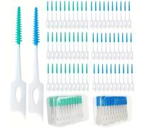 TEMU 400 Piezas de Palillos Dentales con Cepillo Interdental , , Cepillo para Brackets, Hilo Dental Desechable, Adecuado para Limpieza y