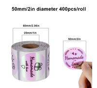 TEMU 400pcs Papel de Etiquetas Térmicas Transparente de 2 Pulgadas, Impermeable y a Prueba de Aceite, Material PVC - Ideal para Impresoras Térmicas de Escritorio, No Necesita Tinta