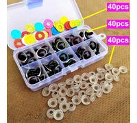 TEMU 40pcs de Ojos de Seguridad de Plástico, 8 Colores de Ojos de Animales con para Manualidades de Crochet, Adecuados para Osos de Peluche, Amigurumi y de Animales Rellenos