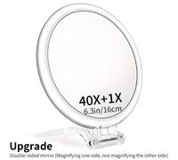 TEMU 40x lupa de maquillaje de cara, un con aumento y el sin aumento, portátil, plegable y de , para viajes. de , color transparente, maquillaje detallado, eliminación de puntos negros y