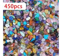 TEMU 450 piezas de chips de cristal natural, 6.5 mm, colores surtidos, cuentas de piedras preciosas mezclados aleatorios con agujeros para la fabricación de joyas de pulseras, collares y aretes