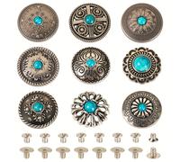 TEMU 46 Piezas de Remaches Decorativos de Aleación de con Sintética y Tornillos de Hierro para Bolsos, Manualidades, de Carteras 25mm, DIY