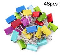 TEMU 48 pinzas de metal multicolores, 4.55 cm (juego de 48), pinzas grandes de papel coloridas con , ideales para y el hogar
