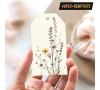 TEMU 48 unidades, Tarjetas para Etiquetas de Regalo, con , Hermosamente Pintadas a , Mostrando una Espina de Flor Rosa , Margaritas Amarillas, Flores Moradas y Tarjetas de Flores Pequeñas Suaves