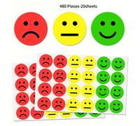 TEMU 480 piezas de 1" Stickers de Felices, Tristes, - Etiquetas de comportamiento y en , , verde para , y uso en el aula, 20 hojas