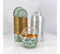 TEMU 49 Piezas de Moldes para Cupcakes Boho Mandala - Con o Sin Tapas, 8 Diseños Coloridos, Moldes Gruesos Resistentes al para Muffins, y Presentación de Postres