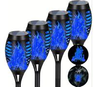 TEMU 4PACK Luces Solares Pequeñas de con Llama, Juego Surtido para Decoración Navideña de Paisajes al , Jardín, Césped, Luces de Estaca, Lámparas de Patio