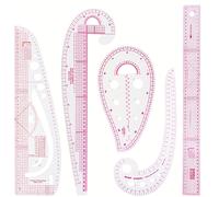 TEMU 4pcs/5pcs Reglas de Corte Curvas, Regla para Patchwork, Kit de Herramientas de Costura, Plantilla de Dibujo para Sastres, Accesorios de Costura DIY
