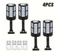 TEMU 4pcs Aplique Solar con Sensor Inteligente, 6500K Super , 3 de Iluminación Ajustables, Montaje Semi-Encajado, Luces para Patio Exterior, Jardín, Valla y , Apliques Solares para Exteriores