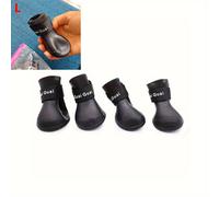 TEMU 4pcs Botas de Lluvia Impermeables Antideslizantes para Perros de Pequeñas a Medianas - Zapatos para Mascotas con Estampado de , Material de Goma, Protección Todo- contra Lluvia, y Hielo