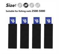 TEMU 4pcs Cinturón de Carrete de Pesca de Nailon y Policarbonato Duradero - Negro con , Fácil de Limpiar y Duradero, Diseño Seguro de Deslizamiento para Carretes de